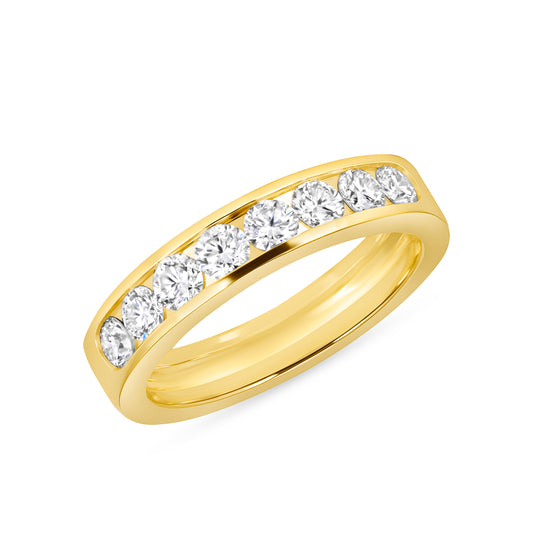 Channel Set Wedding Band