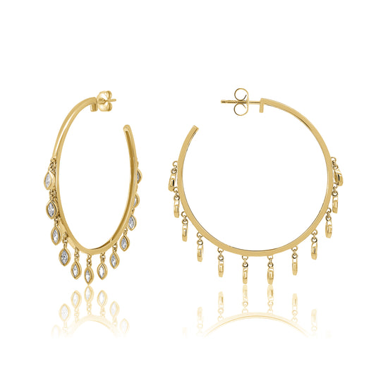 Marquise Boho Hoops