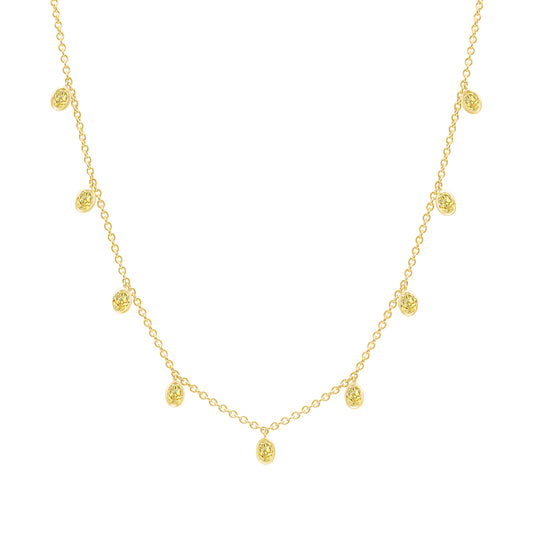 Fancy Yellow Oval Diamond Dangle Necklace