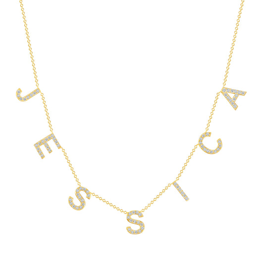 Spaced Diamond Initial Necklace