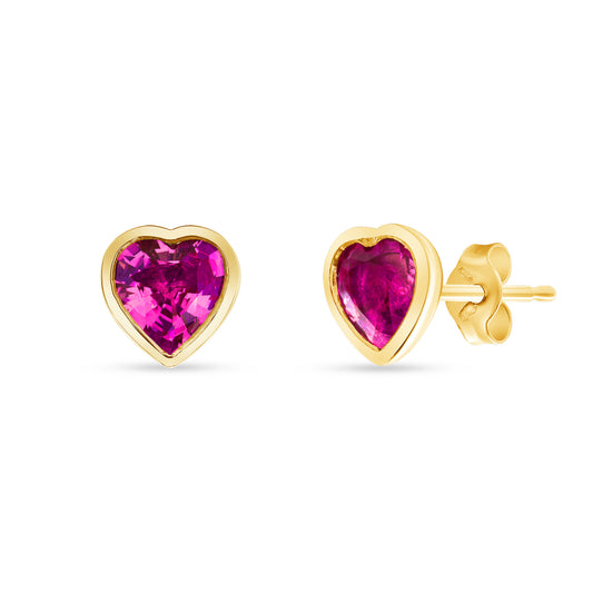 Gemstone Heart Studs