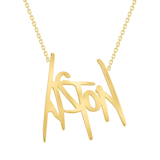 Audra CMJ Custom Font Nameplate Necklace