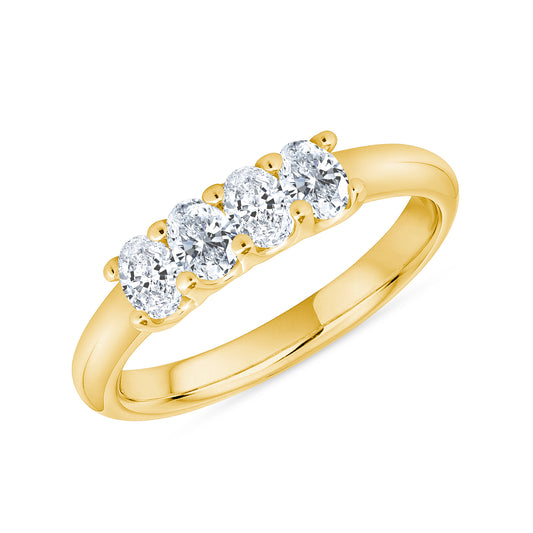 4 Oval Diamond Dome Band